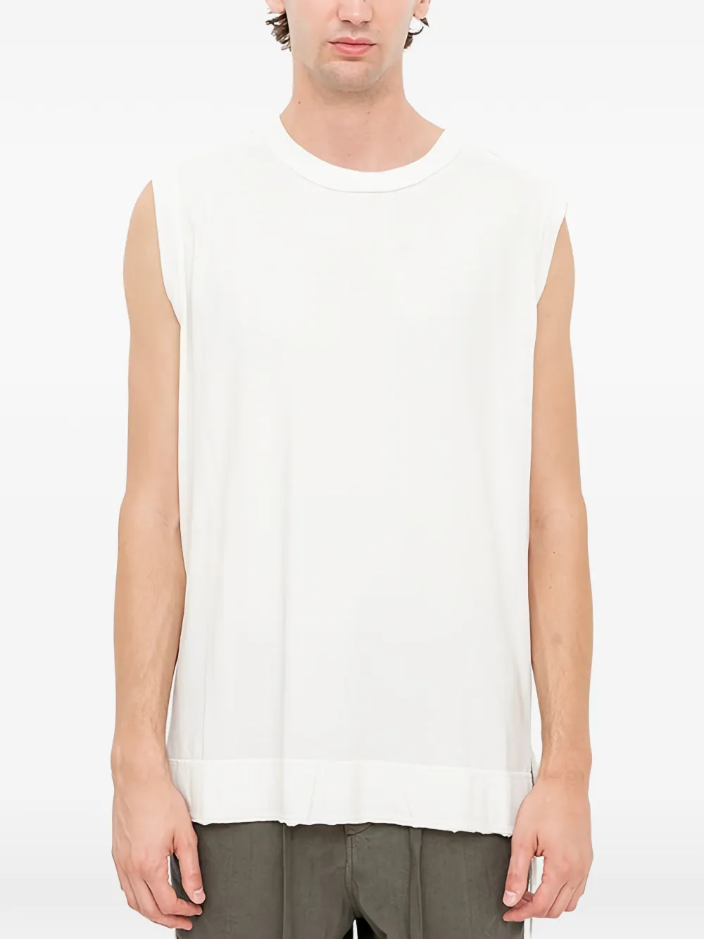 Andrea Ya'aqov raw-edge panelled T-shirt - Bianco