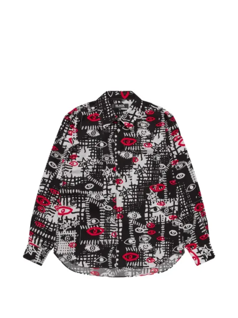 Black Comme Des Garçons graphic-print shirt