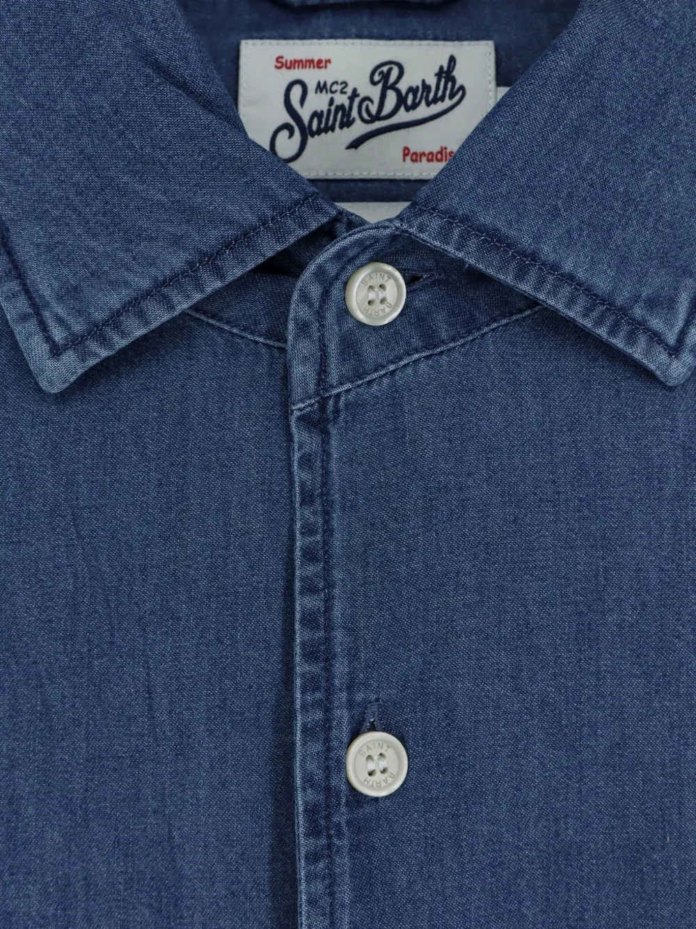 MC2 Saint Barth Raphael chambray blouse met lange mouwen Blauw