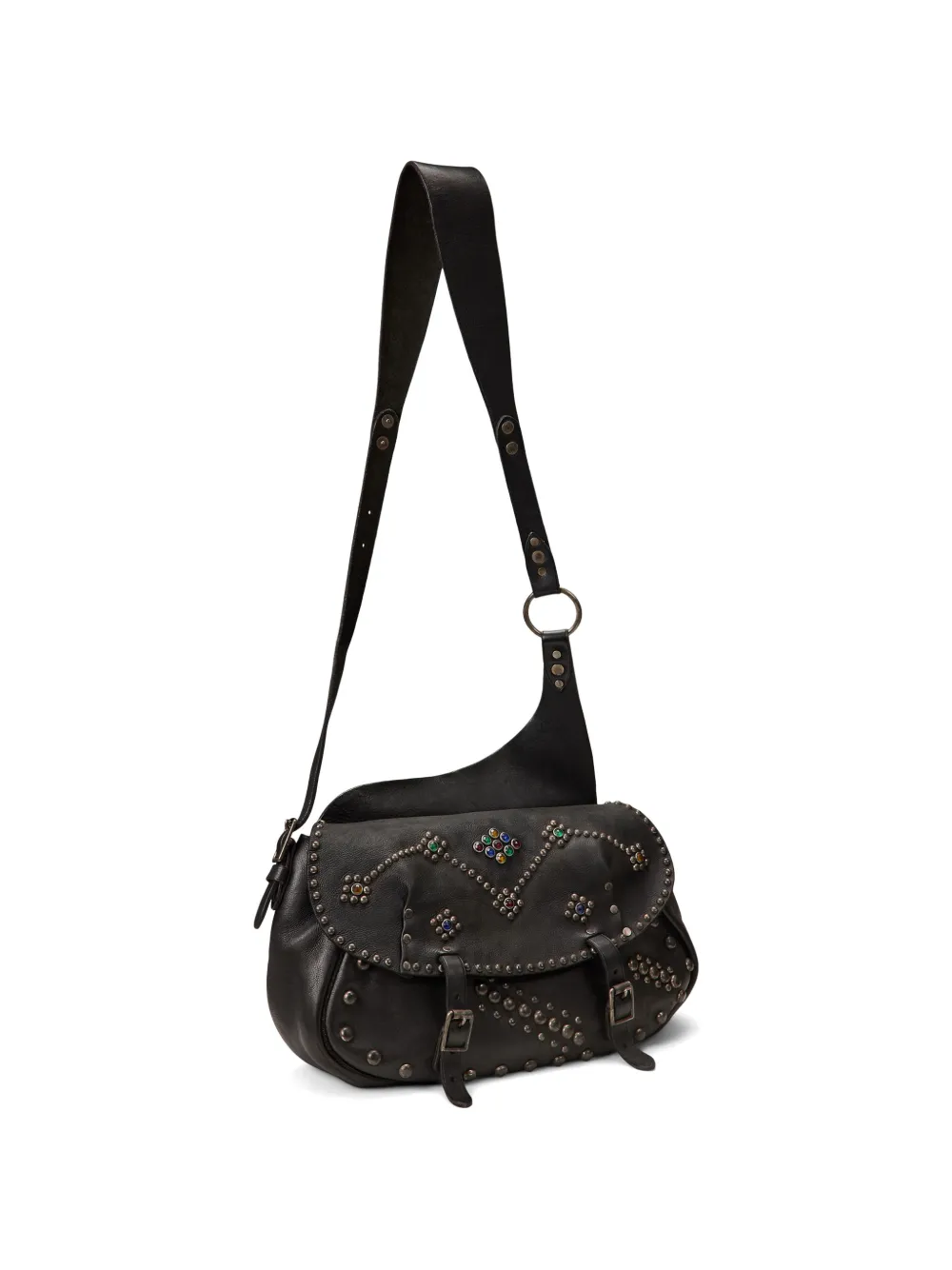 Ralph Lauren RRL Tucker messengertas verfraaid met studs Zwart