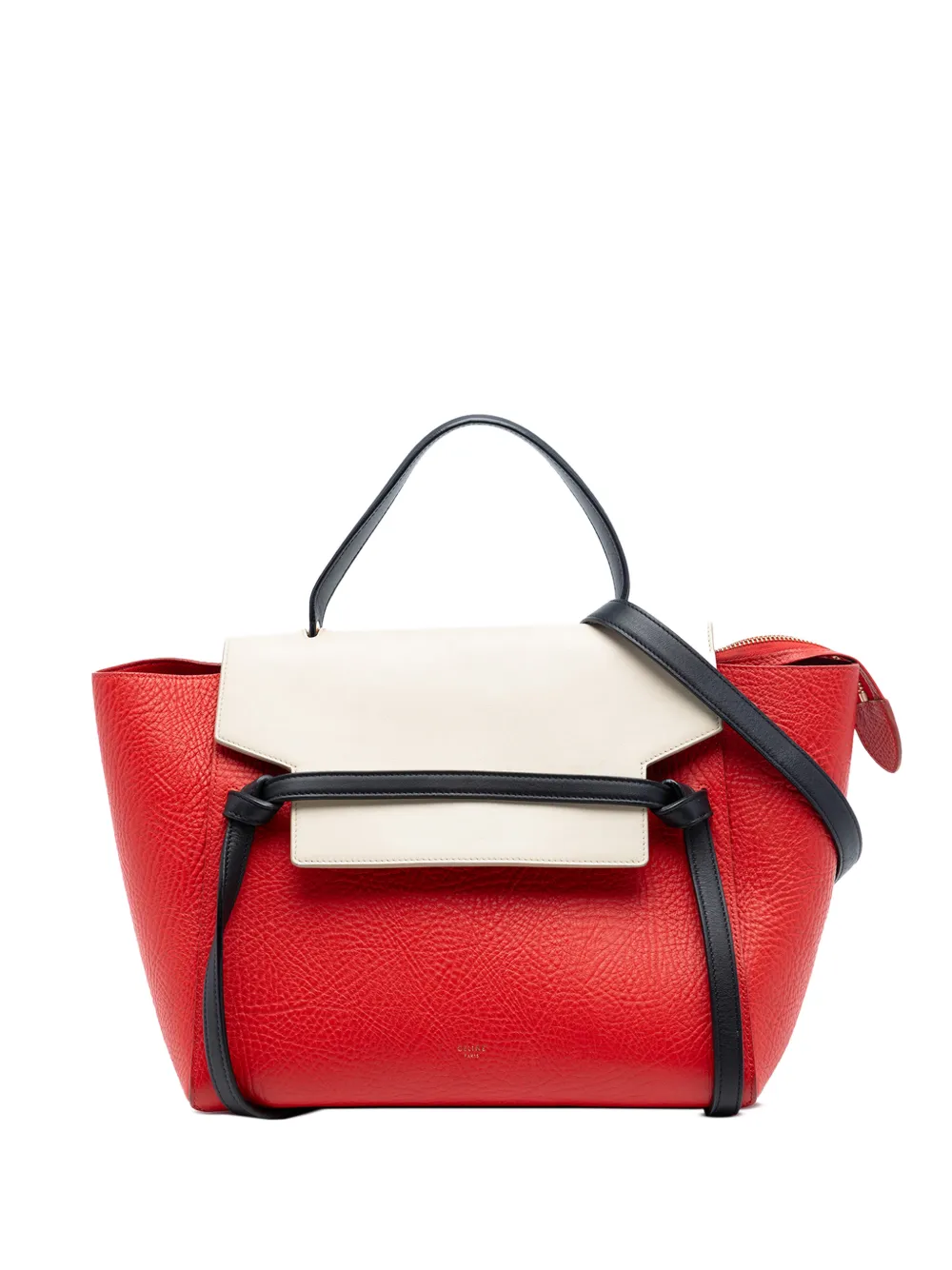 Celine Pre-Owned 2015 Mini Tricolor Grained Calfskin Belt Bag satchel - Rosso