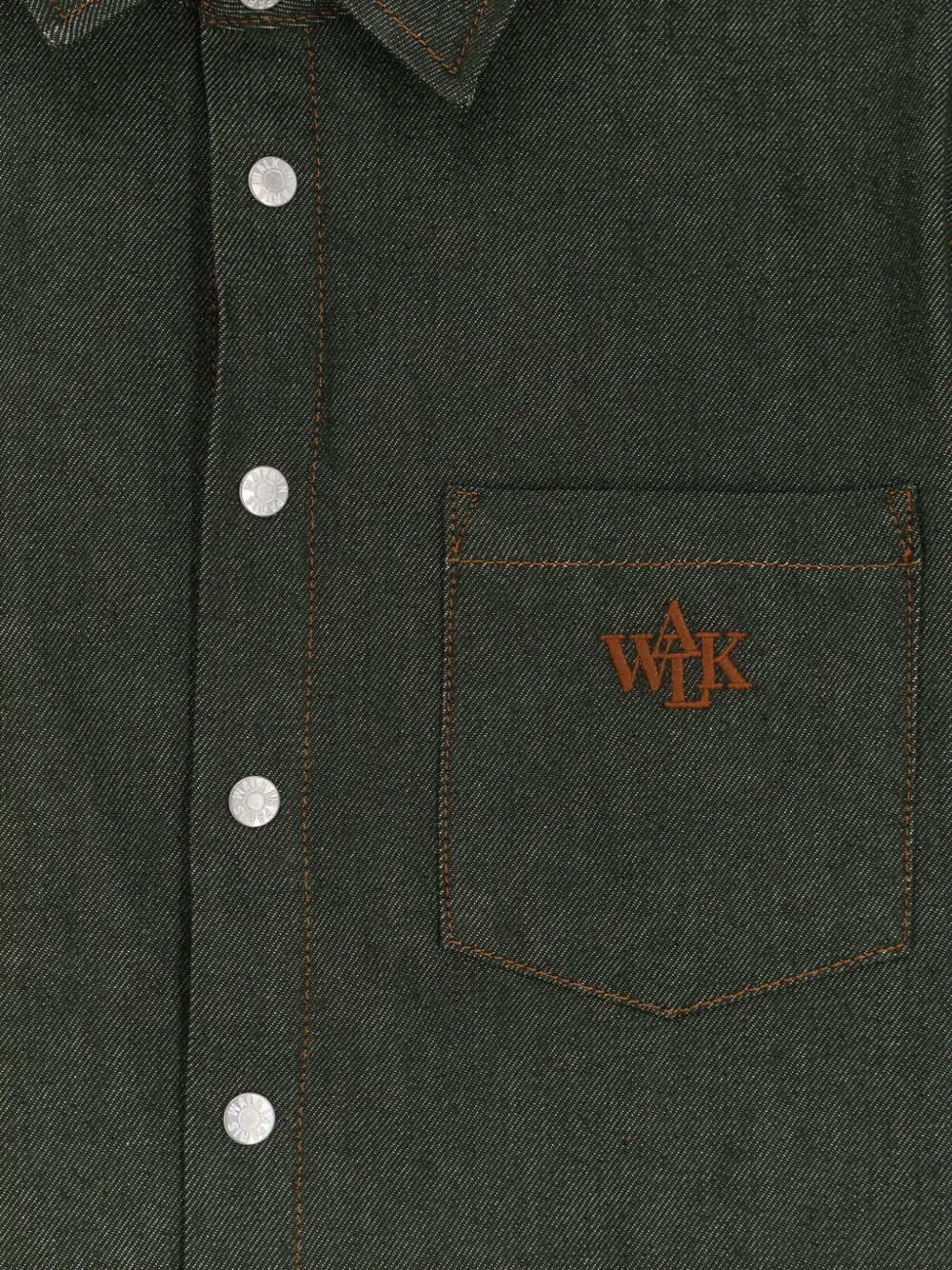 WALK IN PARIS Overhemd met geborduurd logo en zak Groen