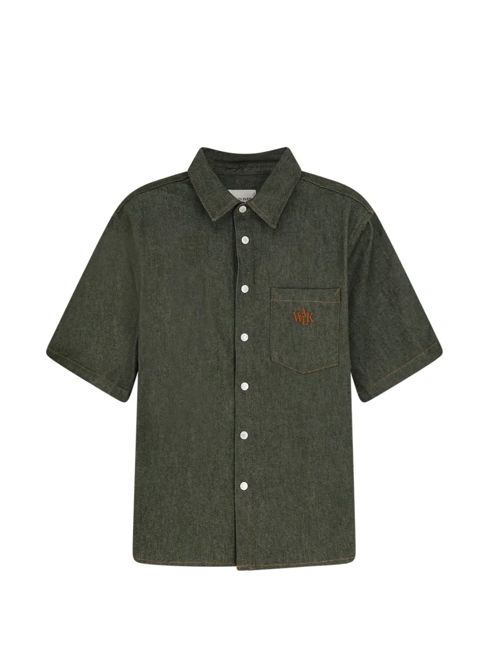 WALK IN PARIS logo-embroidered pocket shirt - Verde