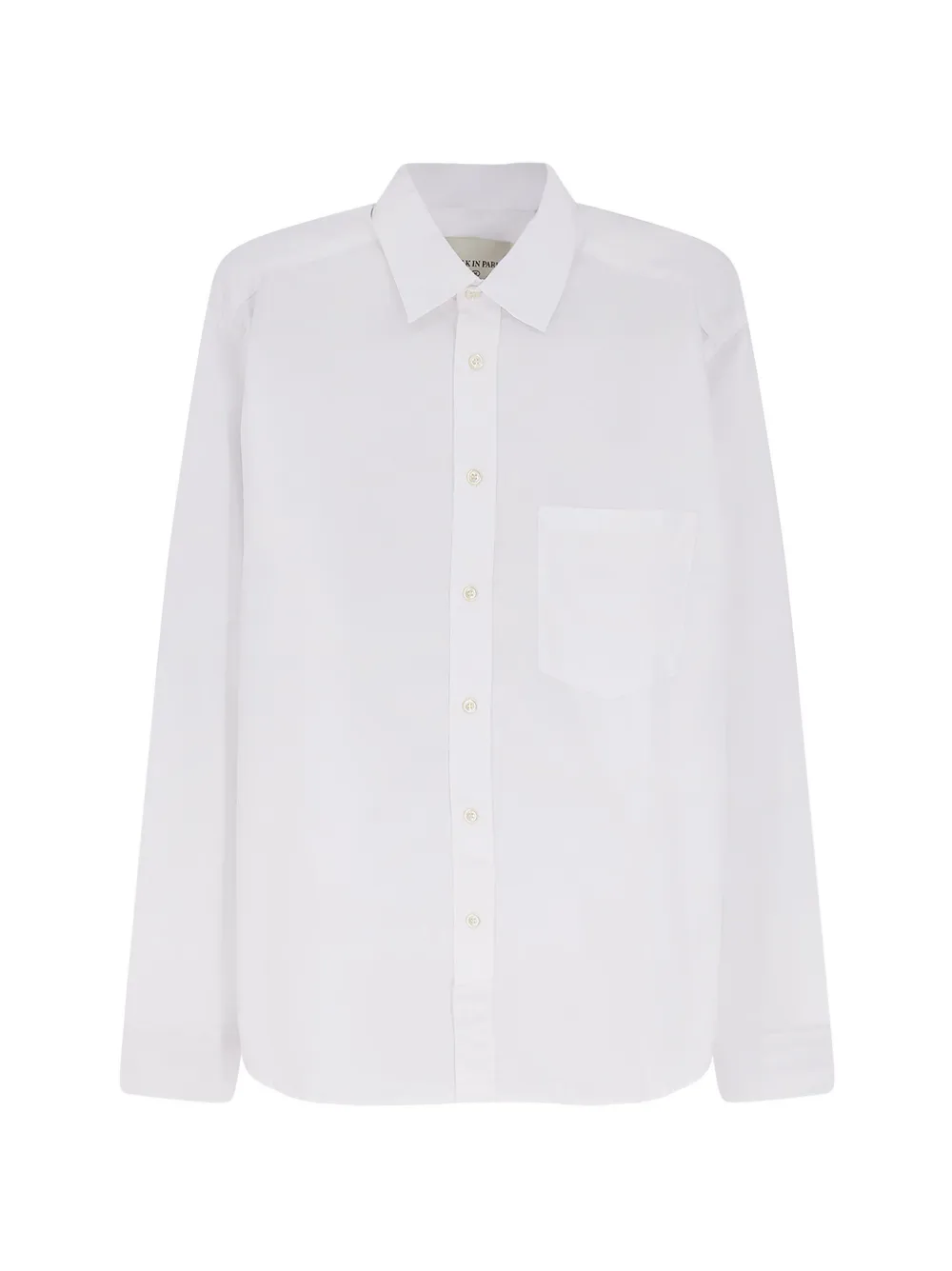 WALK IN PARIS logo-embroidered pocket shirt - Bianco