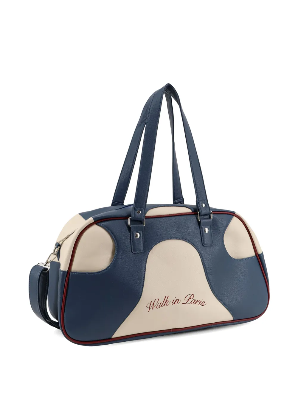  Walk In Paris Embroidered-logo Shoulder Bag - Blue 