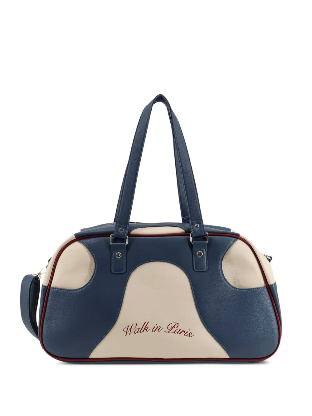 WALK IN PARIS embroidered-logo shoulder bag - Blu