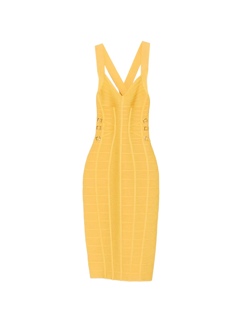 Elisabetta Franchi bandage-effect buckle-detail midi dress - Giallo