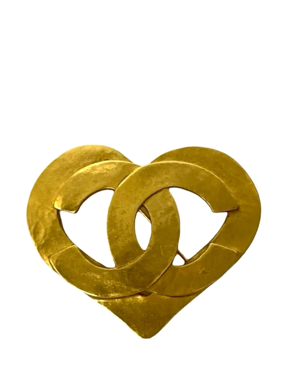 CHANEL Pre-Owned 1995 CC Gold Plated Heart Brooch costume brooch - Oro