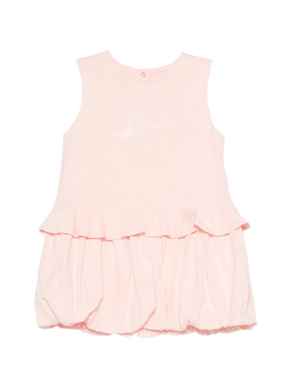 Fendi Kids ruffled bubble-hem dress - Rosa
