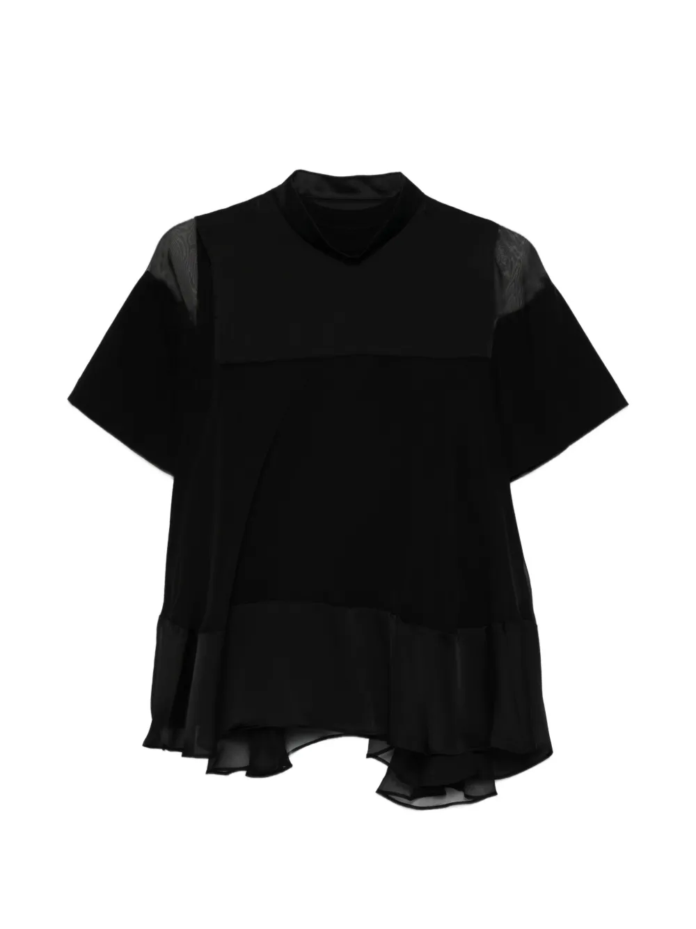 sacai layered-design blouse - Nero