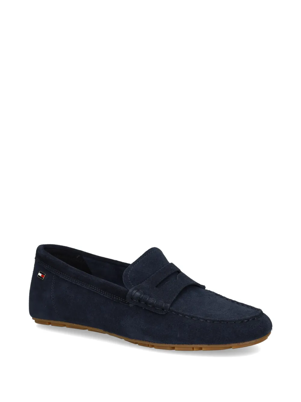 Tommy Hilfiger suede penny leather loafers Blauw