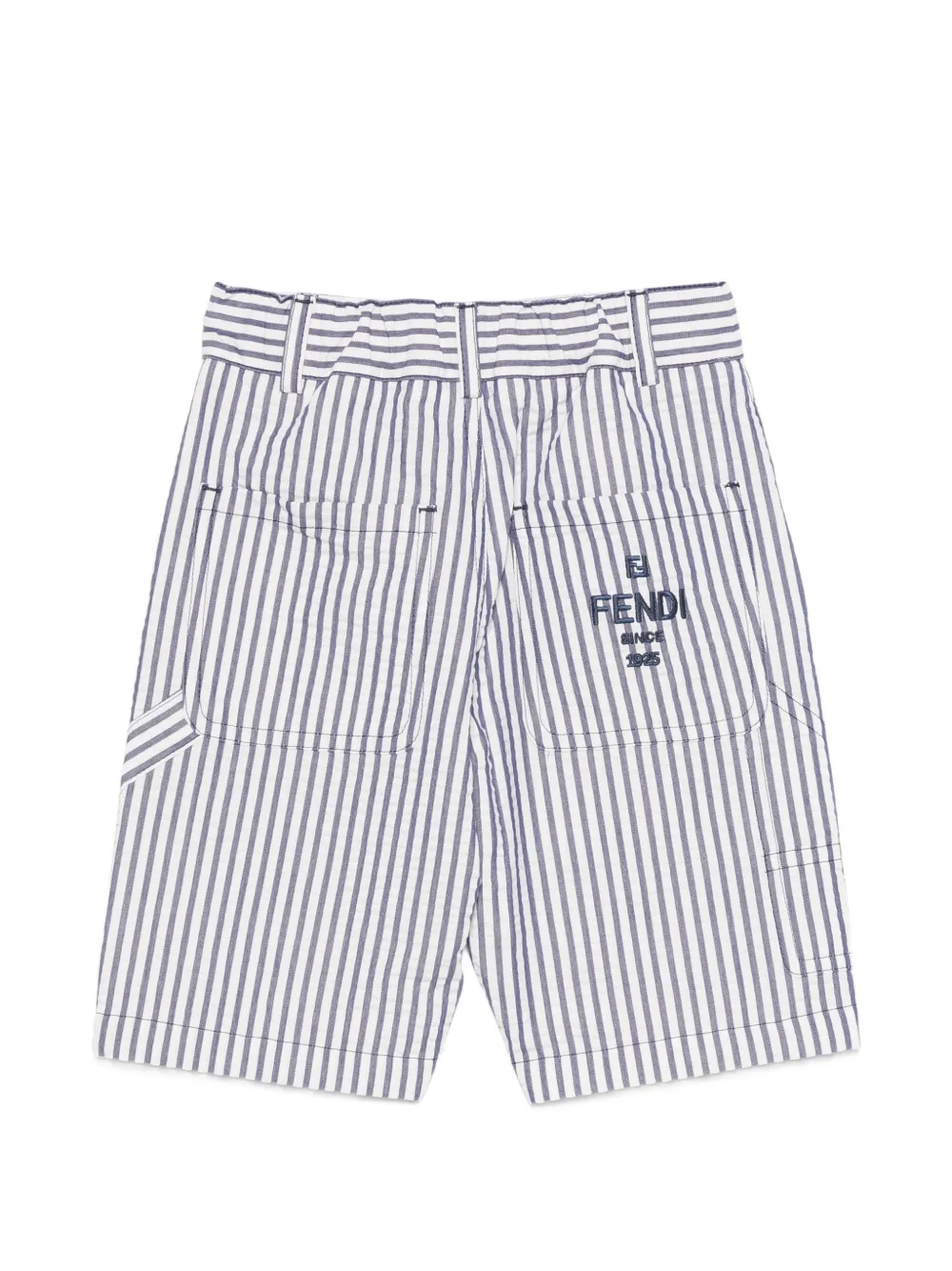 Fendi Kids Shorts met geborduurd logo en strepen Blauw