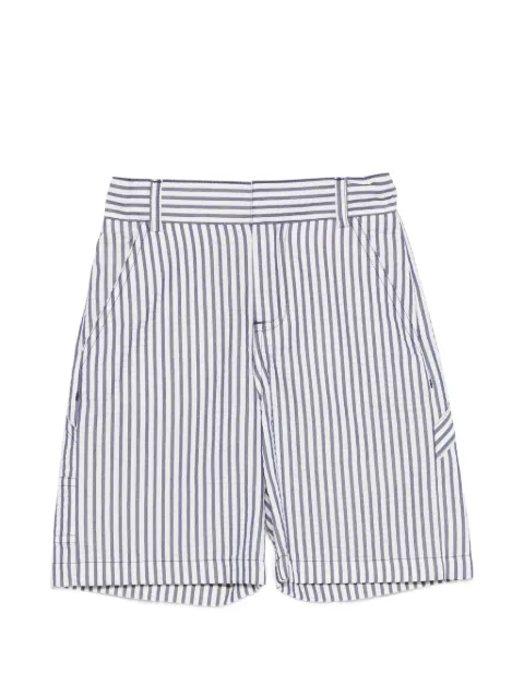 Fendi Kids stripe-pattern logo-embroidered shorts