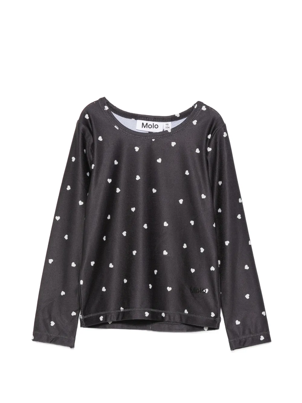 Molo heart-print long-sleeve top - Nero