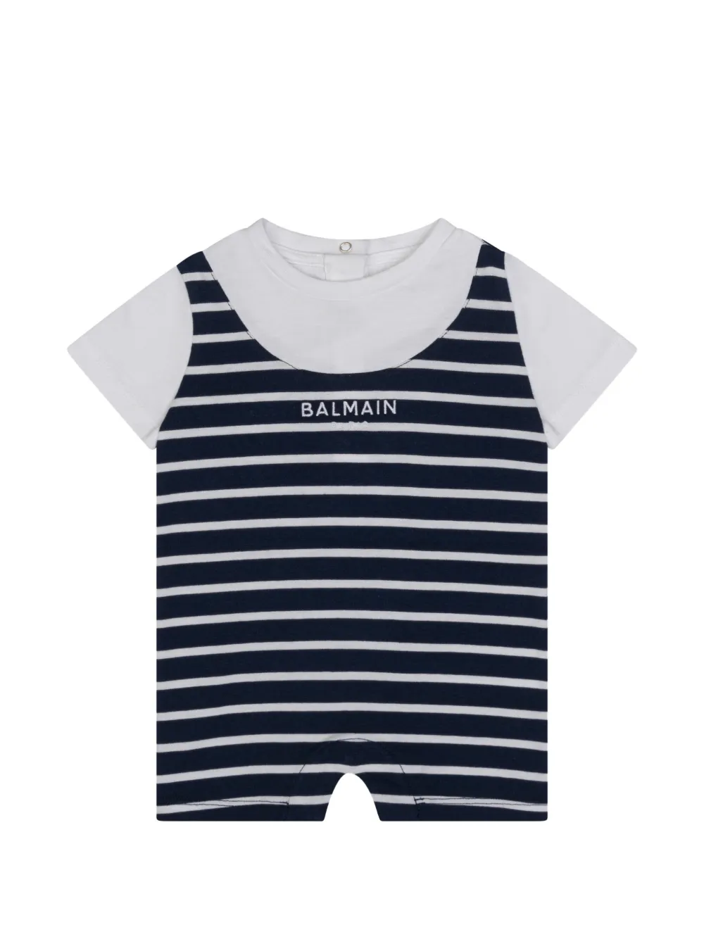 Balmain Kids striped babygrow - Weiß