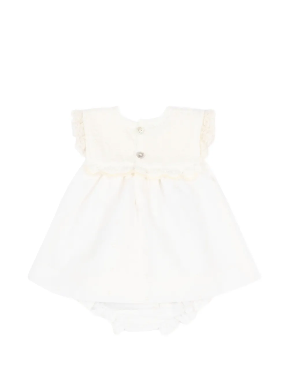 Paz Rodriguez Jurk met kanten applicatie Beige