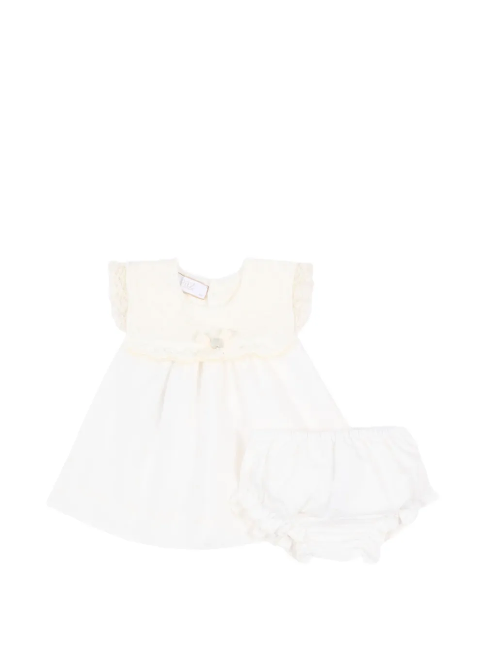 Paz Rodriguez Jurk met kanten applicatie Beige