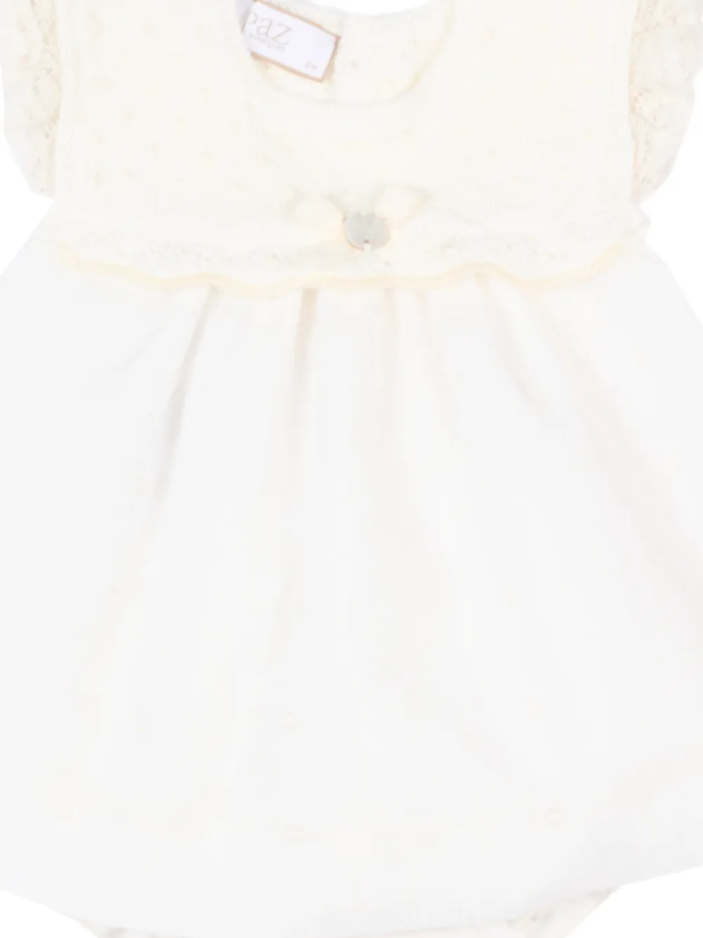 Paz Rodriguez Jurk met kanten applicatie Beige