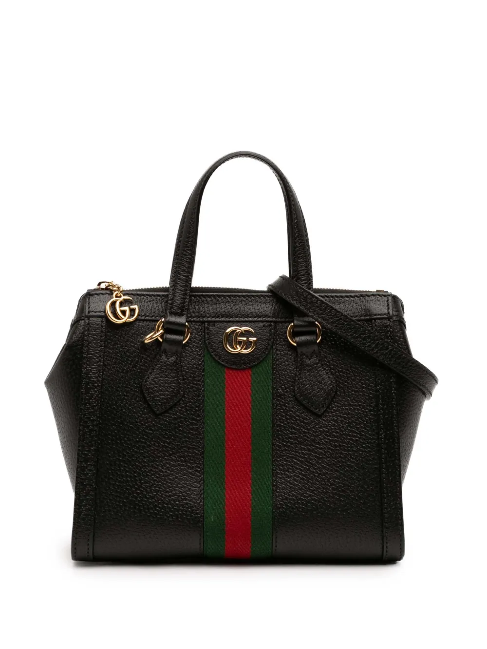 Gucci Pre-Owned 2016-2026 Small Leather Web Ophidia satchel - Nero