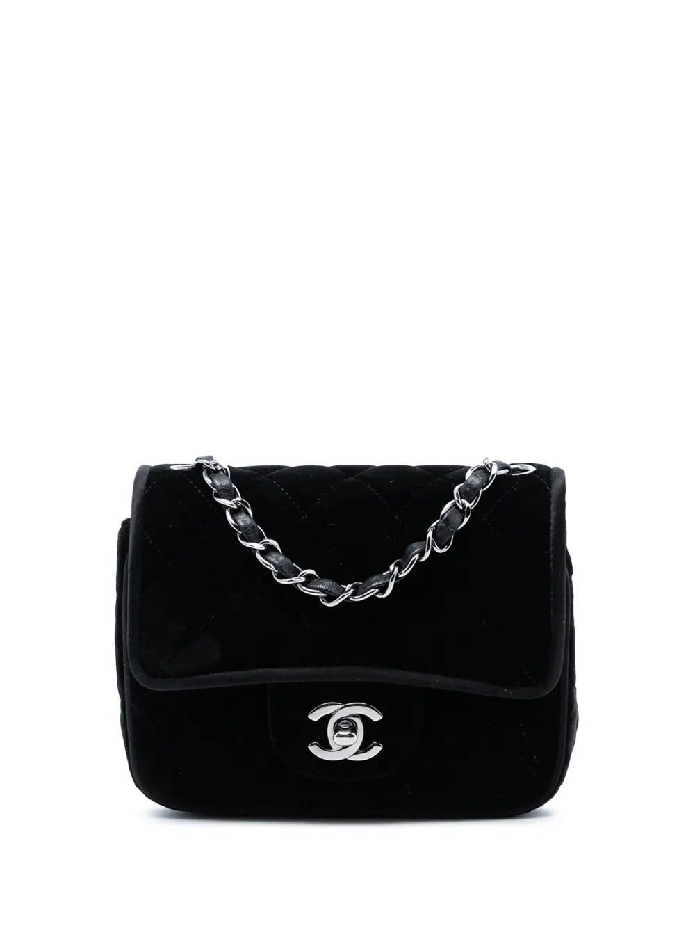 CHANEL Pre-Owned 2005-2006 Mini Square Classic Velvet Single Flap crossbody bag - Nero
