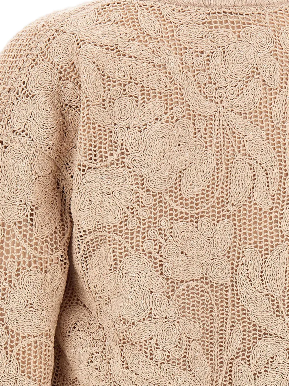 Kangra Bomberjack met geborduurde bloemen en rits Beige