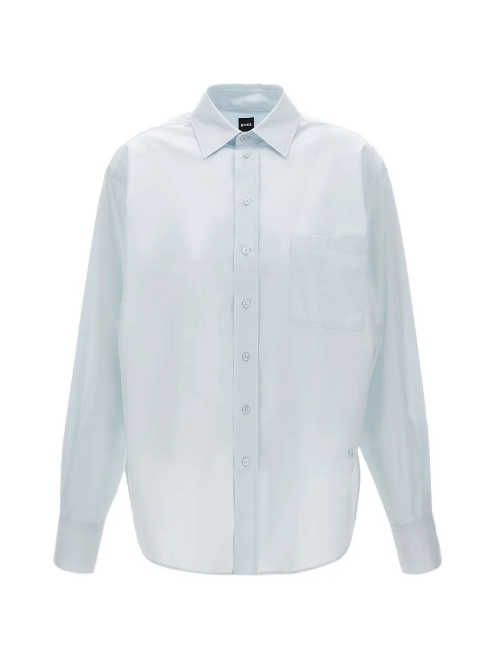 BOSS embroidered pocket cotton shirt - Blau