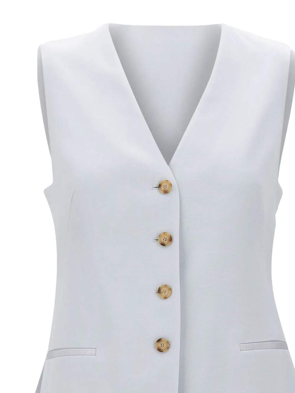BOSS Gilet met knopen en V-hals Blauw
