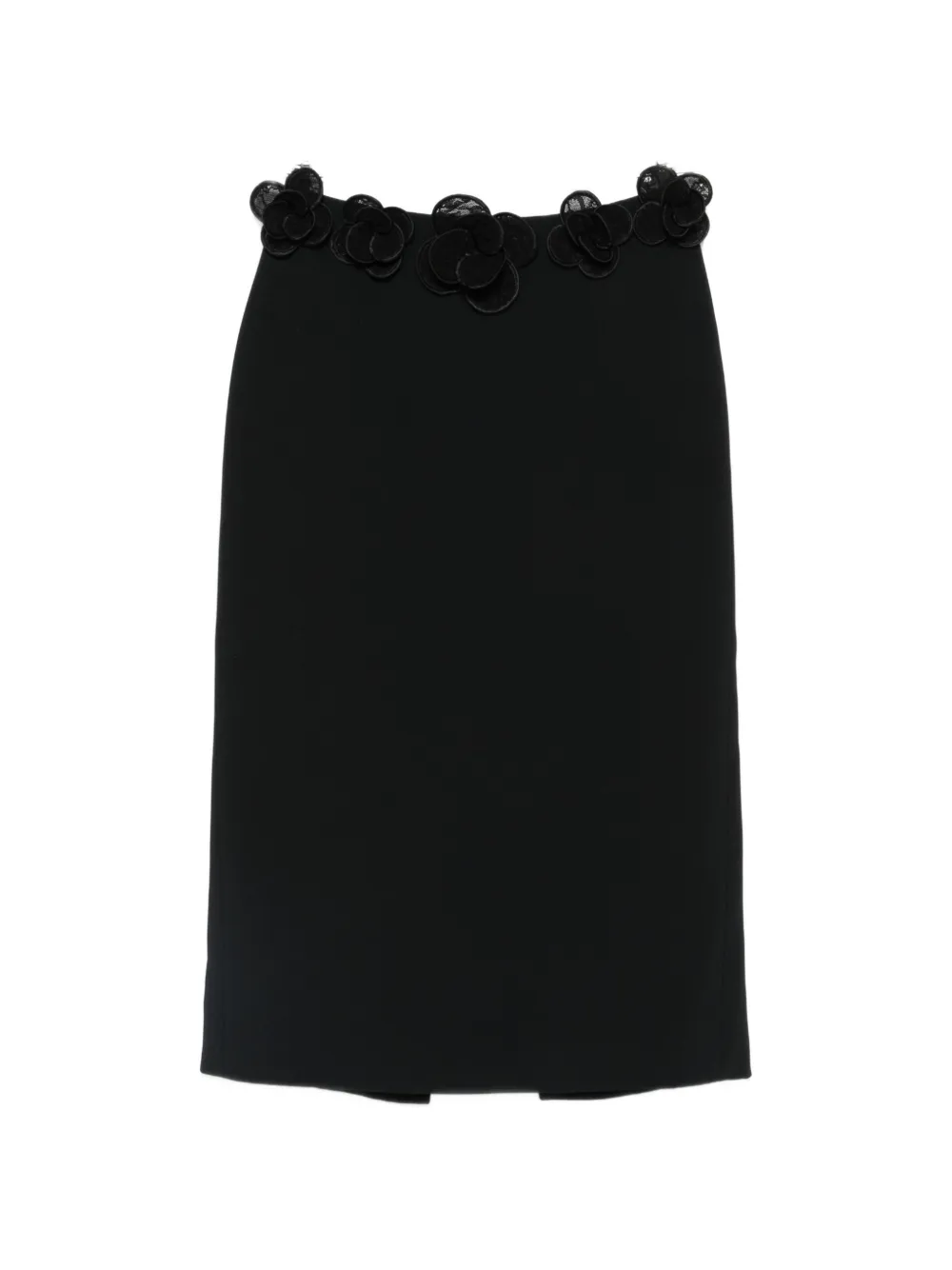 David Koma floral-trim midi skirt - Nero