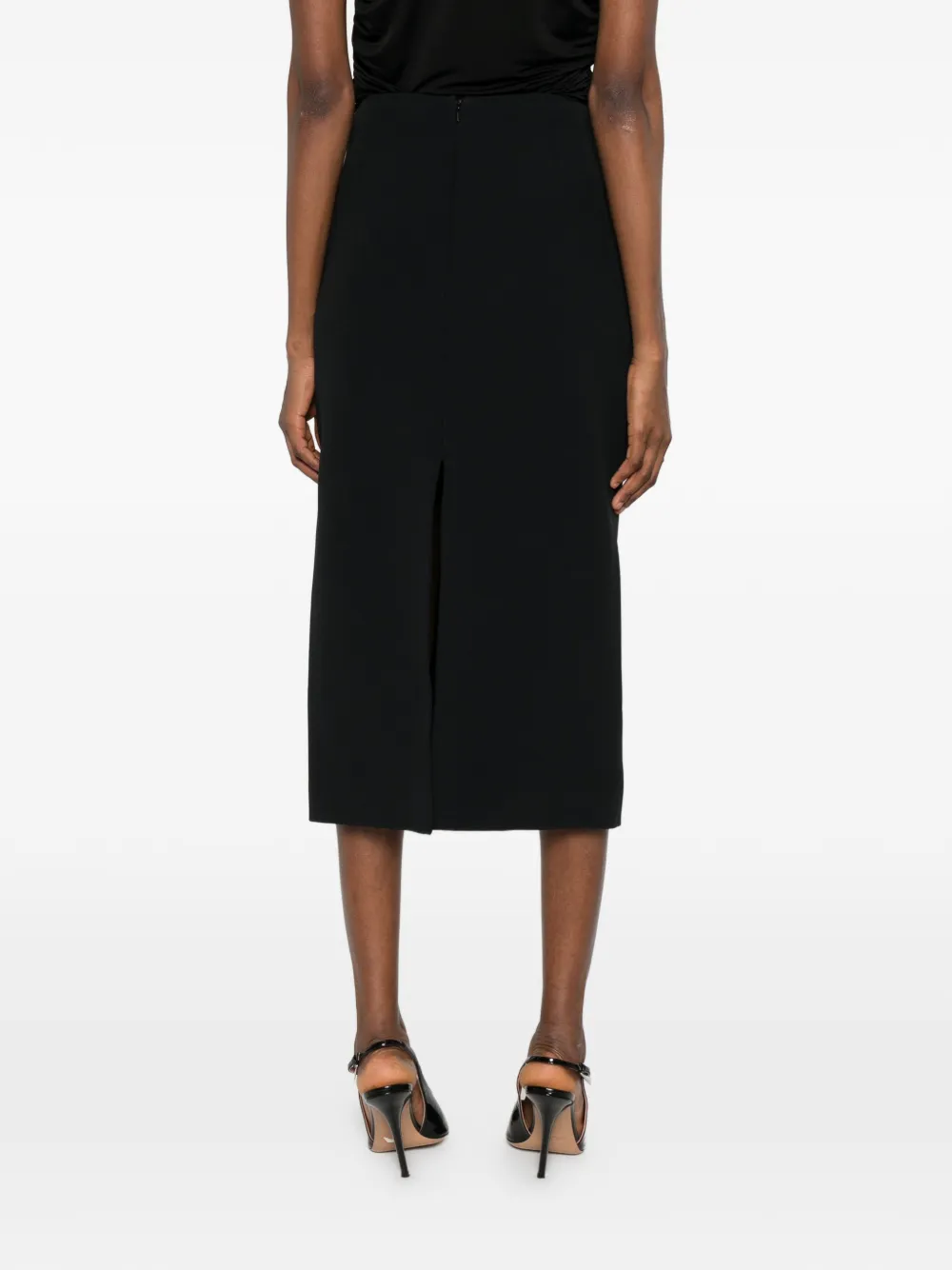 David Koma Midi-rok met bloemenprint Zwart