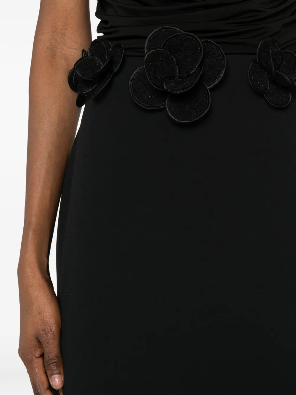 David Koma Midi-rok met bloemenprint Zwart