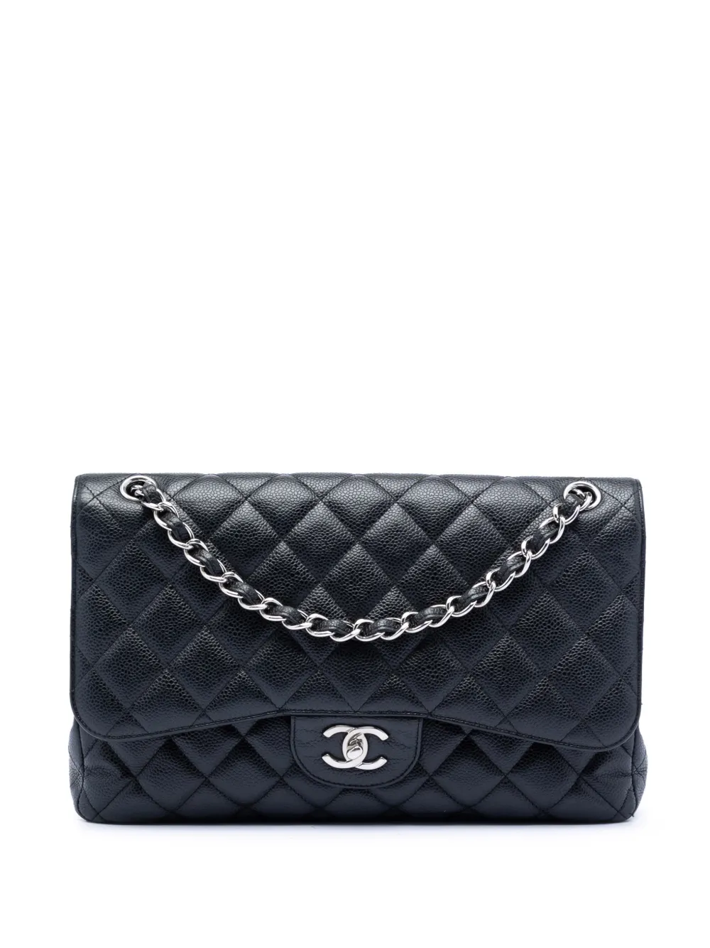 CHANEL Pre-Owned 2012 Jumbo Classic Caviar Double Flap shoulder bag - Nero