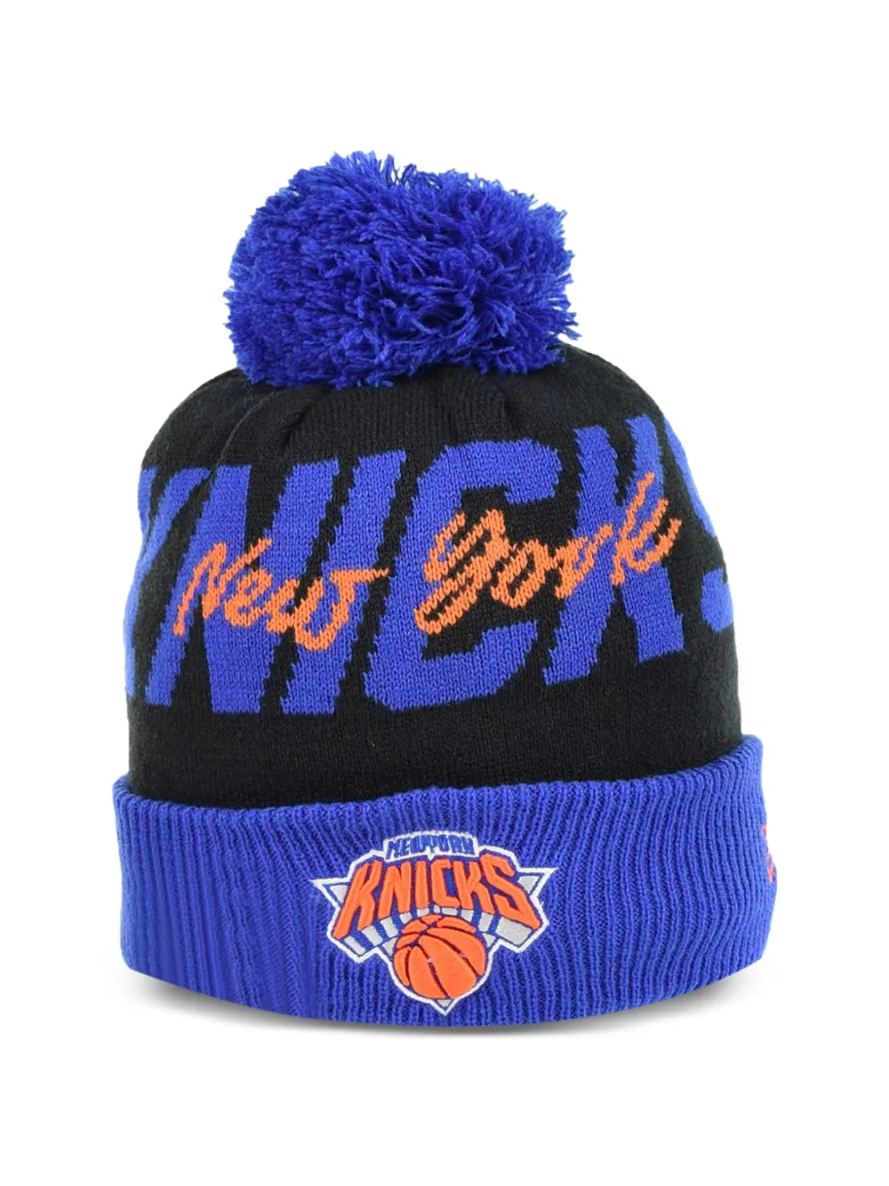 NEW ERA CAP New York Knicks cuffed pom-pom beanie hat - Nero