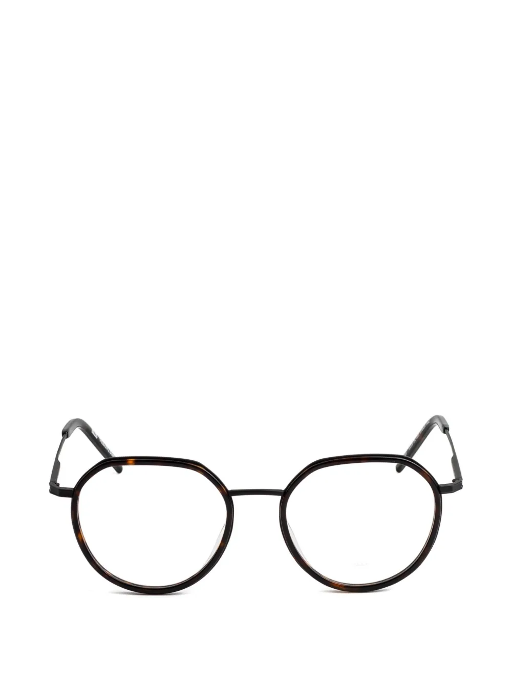 Kaleos Hunham tortoiseshell-effect round-frame glasses - Marrone