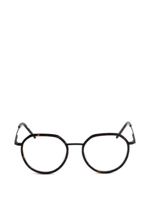 Kaleos Hunham tortoiseshell-effect round-frame glasses