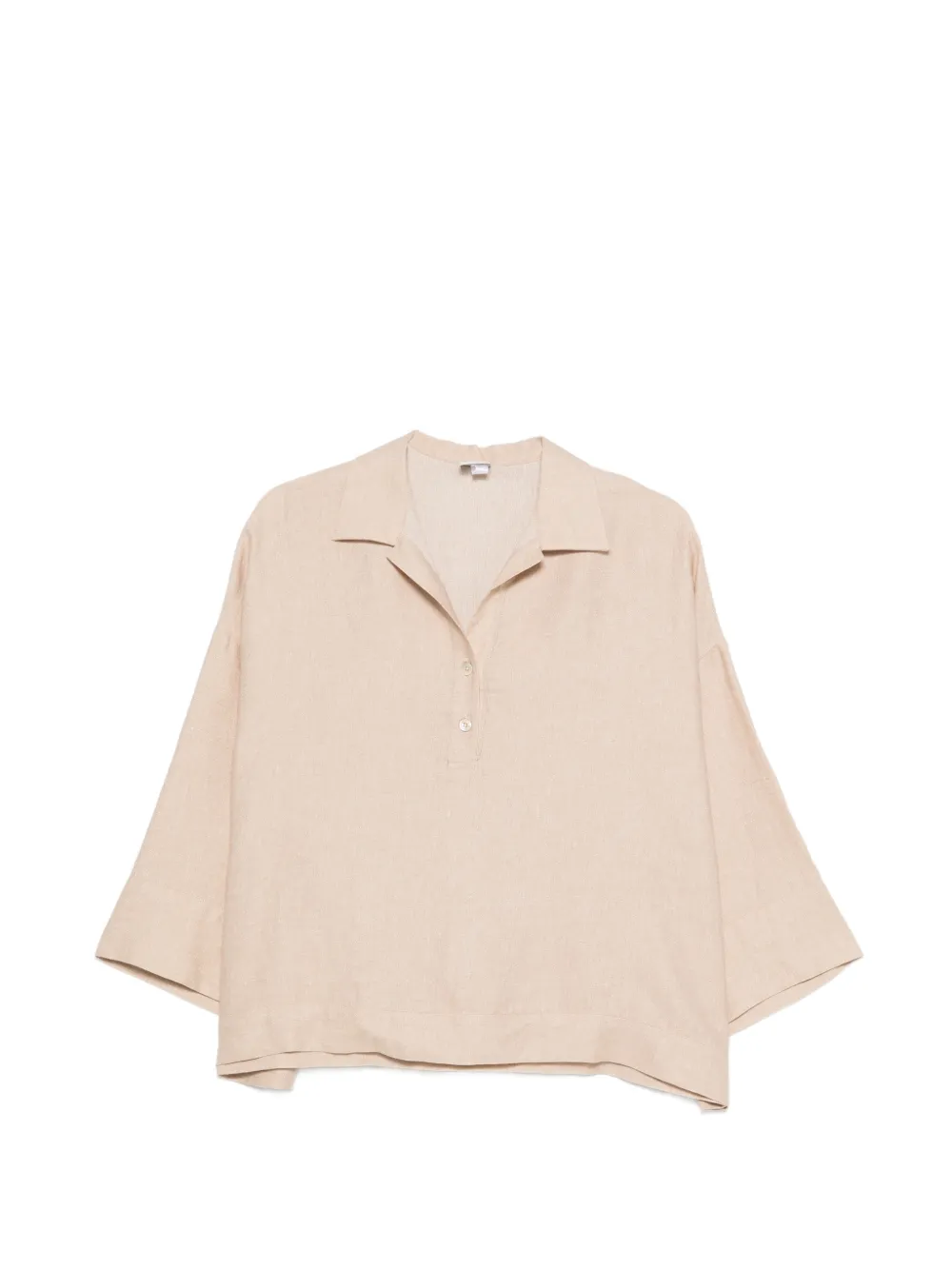 Eleventy spread-collar short-sleeve blouse - Toni neutri