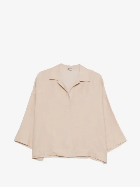 Eleventy Blusa a maniche corte con colletto ampio