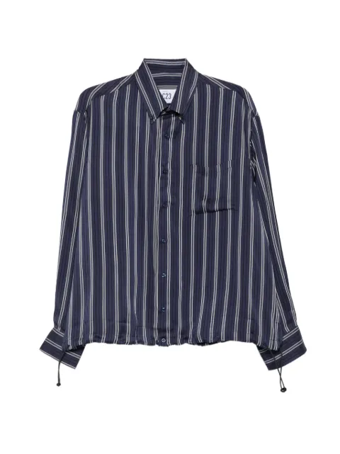 LC23 striped drawstring-hem shirt