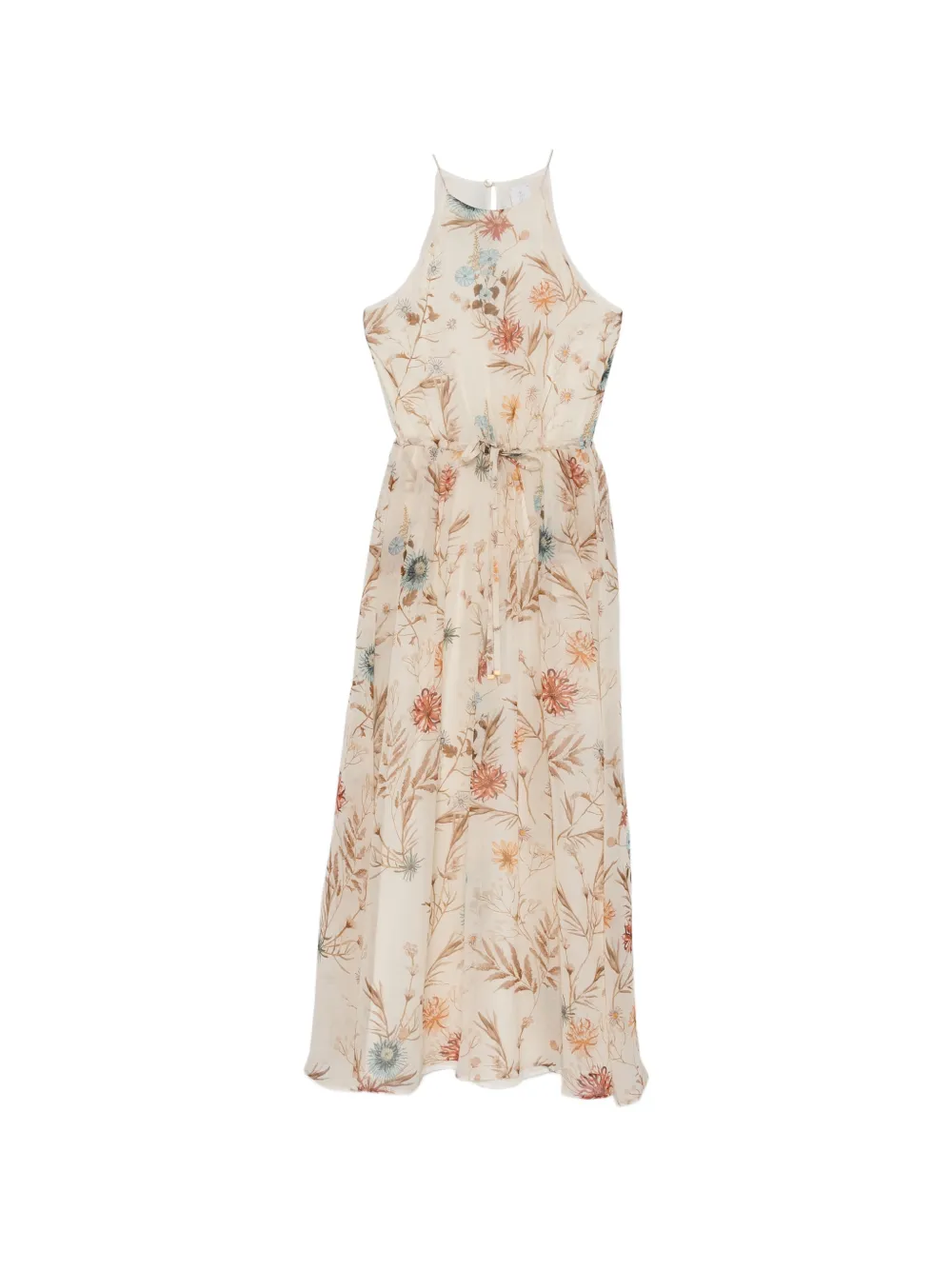 Eleventy floral-print tie-waist maxi dress - Toni neutri