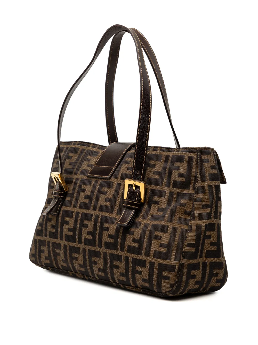  Fendi Pre-owned 20th Century Zucca Canvas Shoulder Bag - Brown 