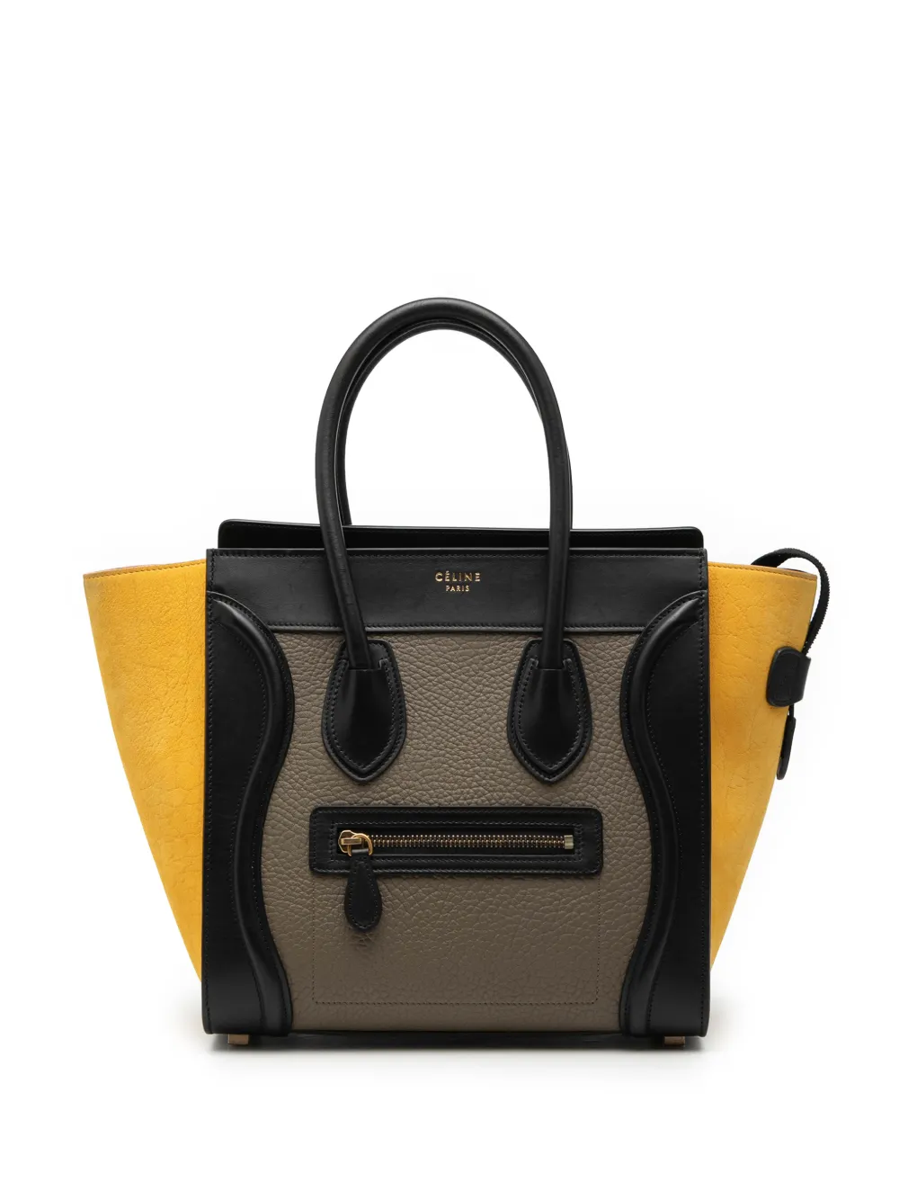 Celine Pre-Owned 2015 Micro Tricolor Leather Luggage Tote handbag - Marrone