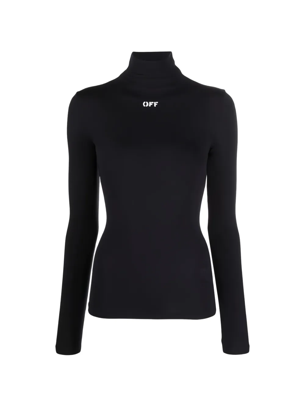 Off-White Top a maniche lunghe con logo - Nero