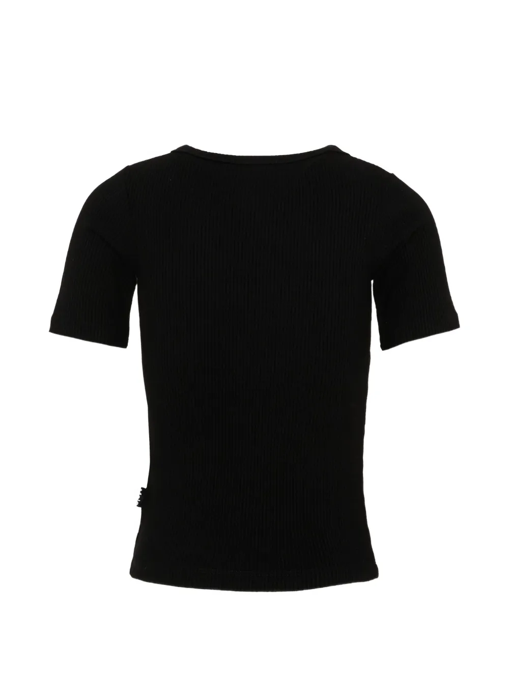 Molo Geribbeld T-shirt met knopen Zwart
