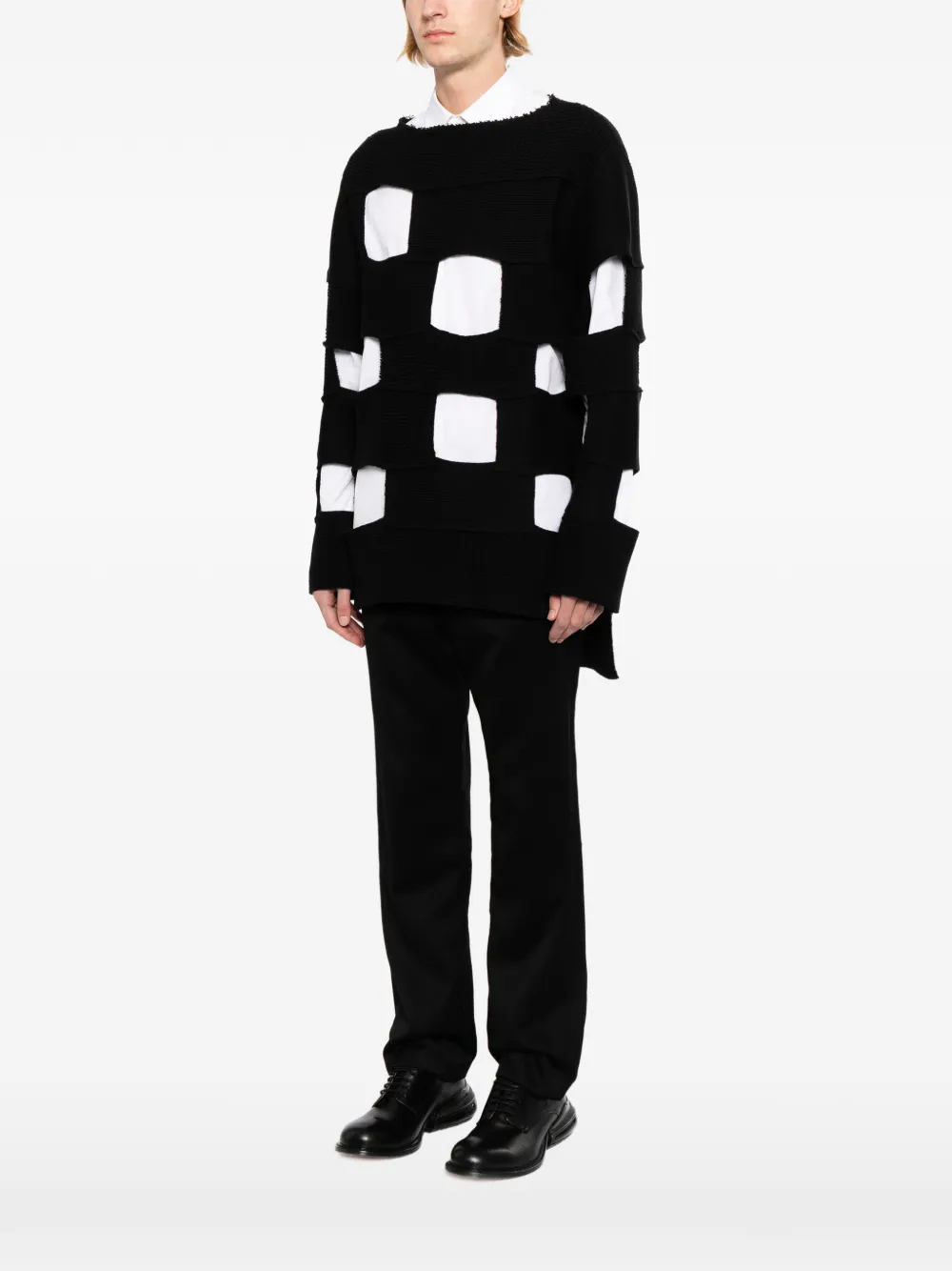 Comme des Garçons Homme Plus Opengewerkte trui Zwart
