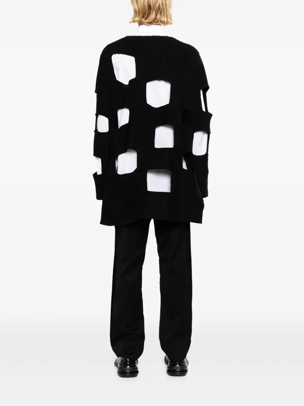 Comme des Garçons Homme Plus Opengewerkte trui Zwart