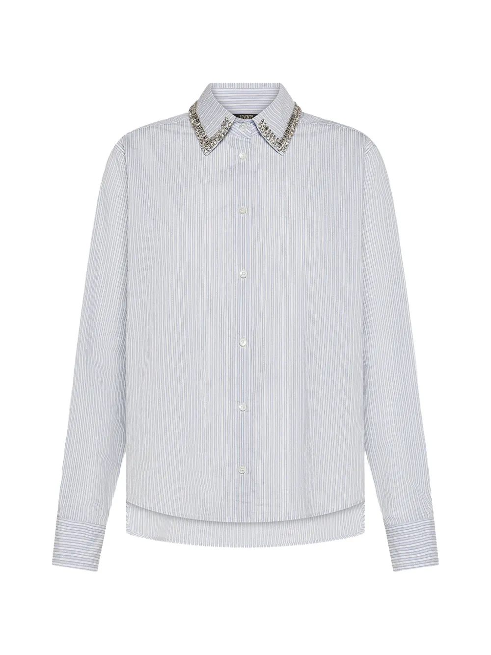 Seventy embellished striped shirt - Bianco
