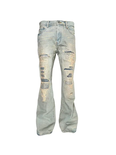 Purple Brand P026 destroyed repair bootcut jeans