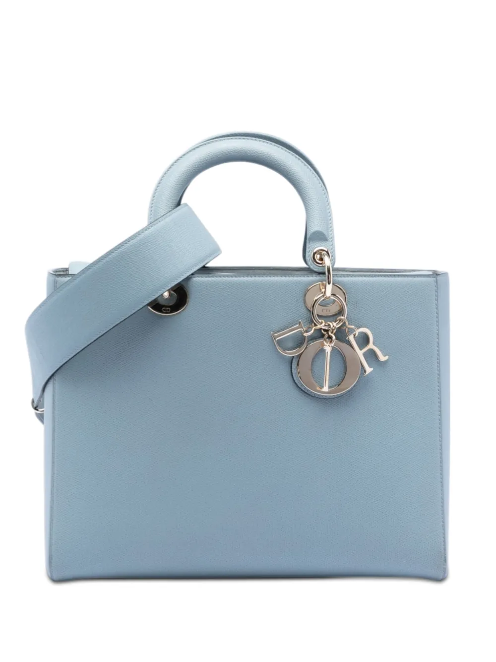 Christian Dior Pre-Owned 2018 Large Grained Calfskin Lady Dior satchel - Blu