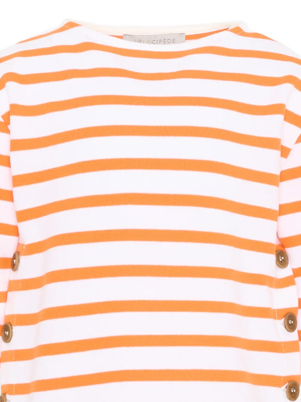  Vélocipède Button-detail Striped T-shirt - Orange 