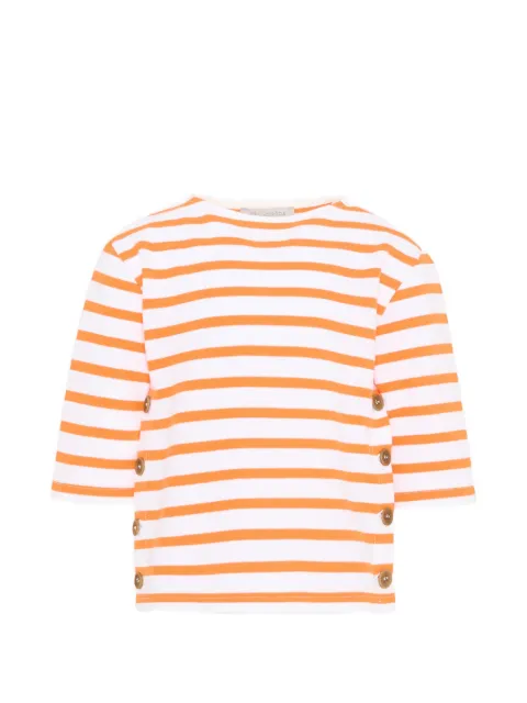 VÉLOCIPÈDE button-detail striped T-shirt