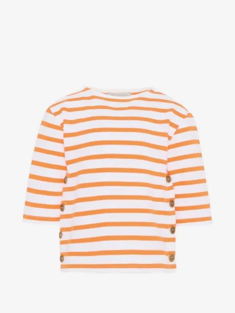 VÉLOCIPÈDE button-detail striped T-shirt